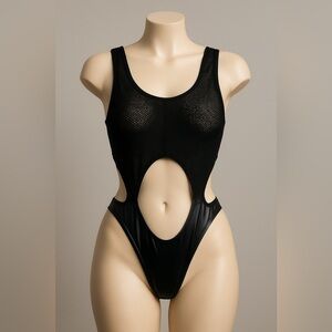 Fashion Nova Not Tripping Cutout Latex Bodysuit – Black – NWT – Various Sizes